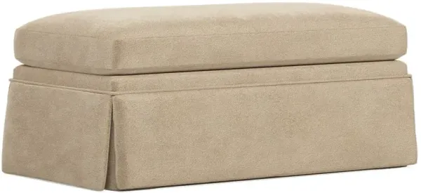 Hartwell Champagne Performance Velvet Ottoman