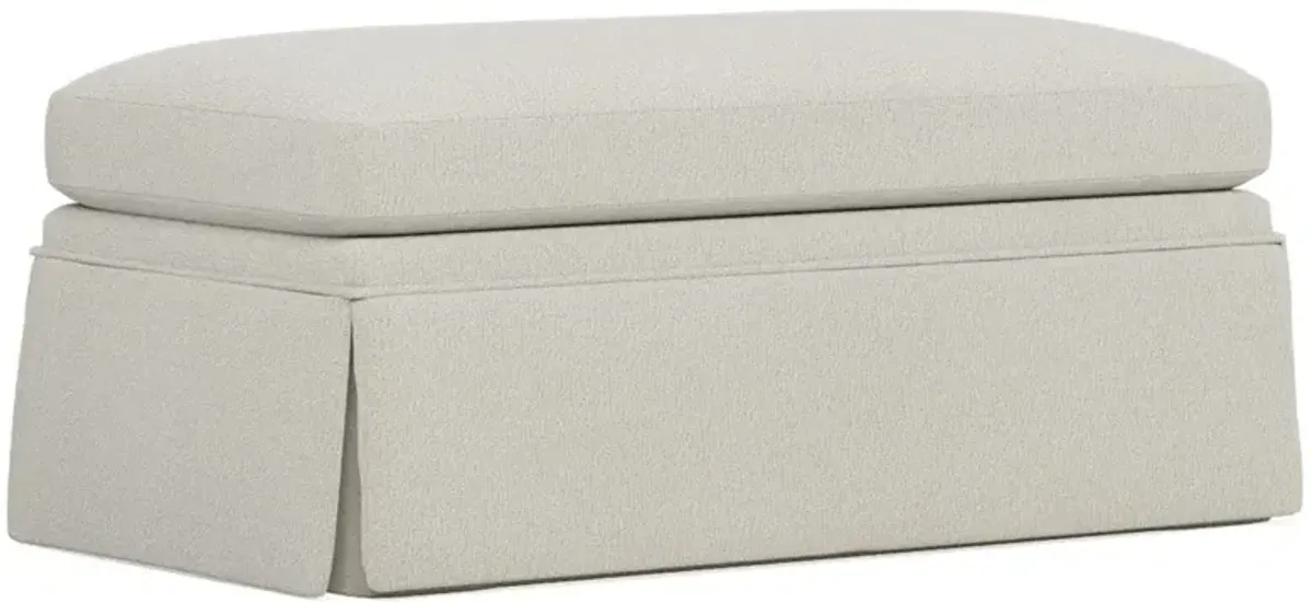 Hartwell Grey Pearl Performance Ottoman
