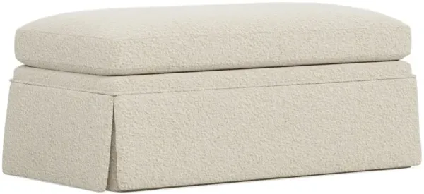 Hartwell Whipped Cream Textured Bouclé Ottoman
