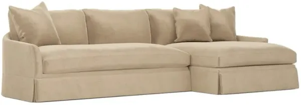 Hartwell Champagne Performance Velvet Chaise Sectional - Right Chaise - 122”