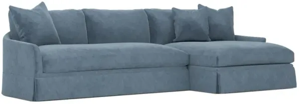 Hartwell Twilight Blue Performance Velvet Chaise Sectional - Right Chaise - 122”