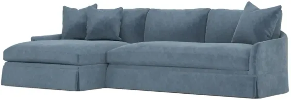 Hartwell Twilight Blue Performance Velvet Chaise Sectional - Left Chaise - 122”