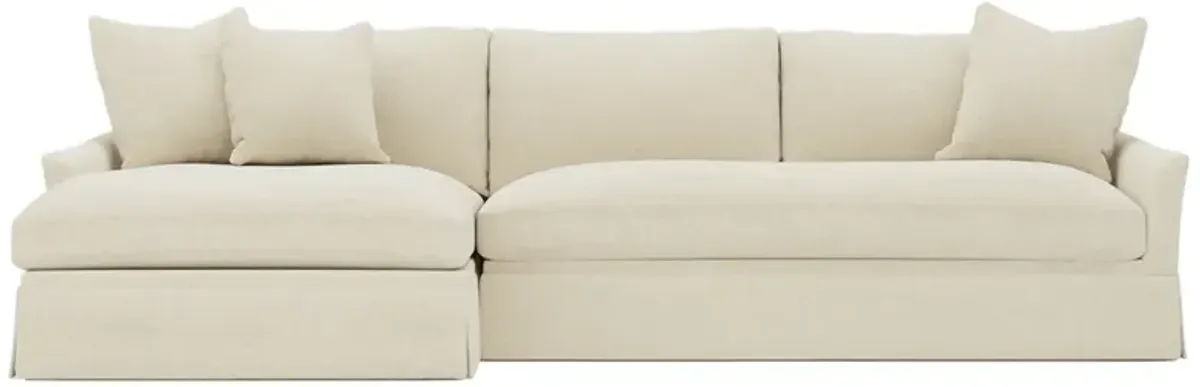 Hartwell Chocolate Mousse Performance Velvet Chaise Sectional - Left Chaise - 122”