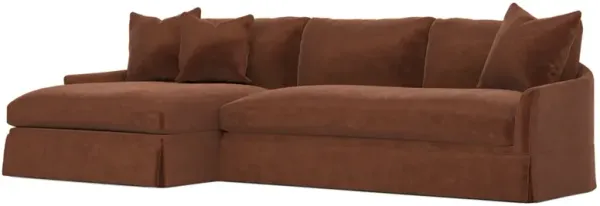Hartwell Chocolate Mousse Performance Velvet Chaise Sectional - Left Chaise - 122”
