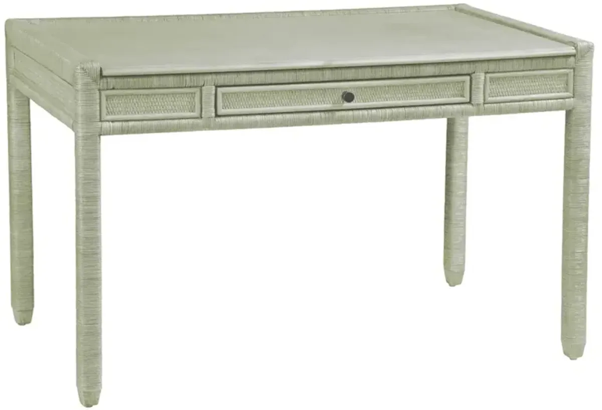 Mako Coastal Beach Green Rattan Writing Desk