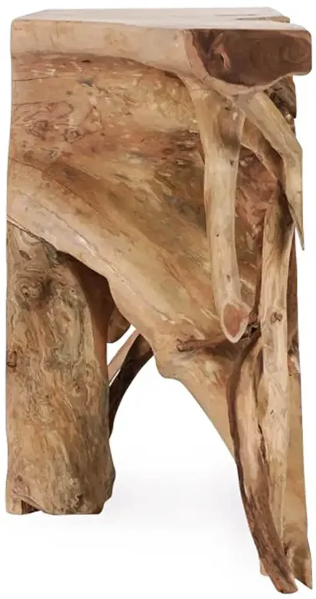 Prescy Coastal Beach Natural Brown Teak Wood Root Console Table - Large