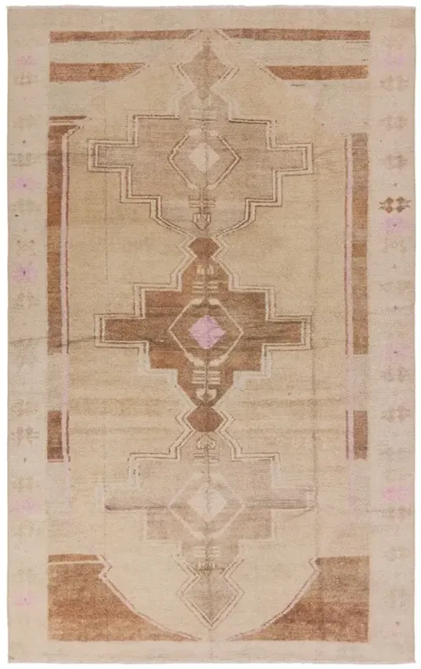 Phoebe Global Medallion Tan Pink Patterned Rug - Sample