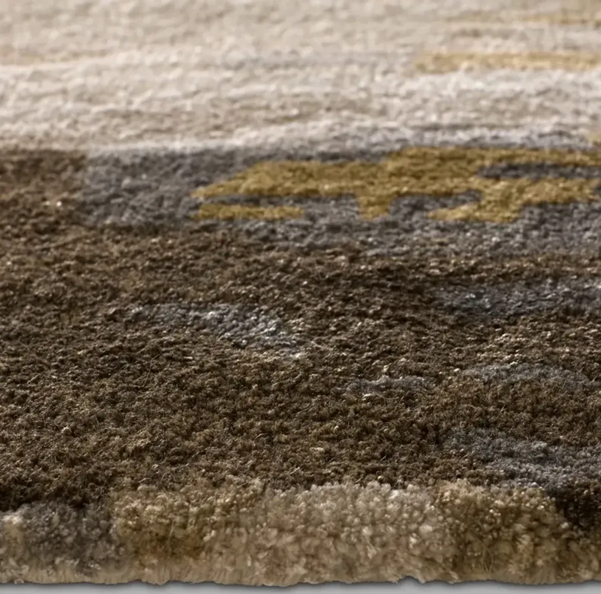 Quentin Modern Classic Cream Wool Abstract Patterned Rug - Sample