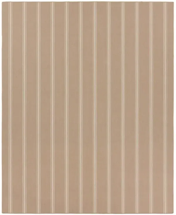 Mavian Coastal Beach Tan Striped Patterned Indoor Outdoor Rug - Sample