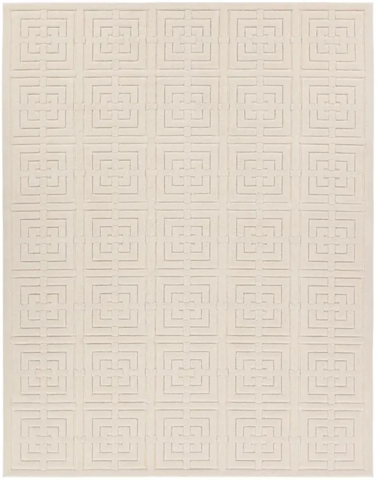 Maelle Modern Classic Geometric Cream Patterned Rug - Sample