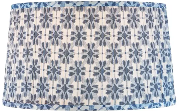 Gerica Updated Traditional Blue Pattern Tapered Lamp Shade