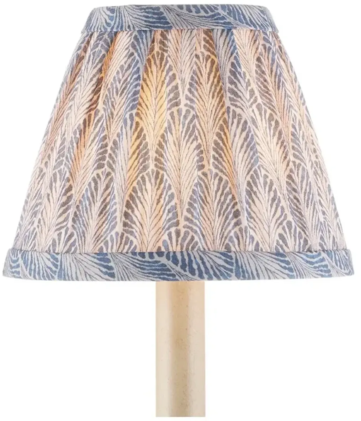 Soleil Traditional Blue Fan Pattern Tapered Chandelier Shade