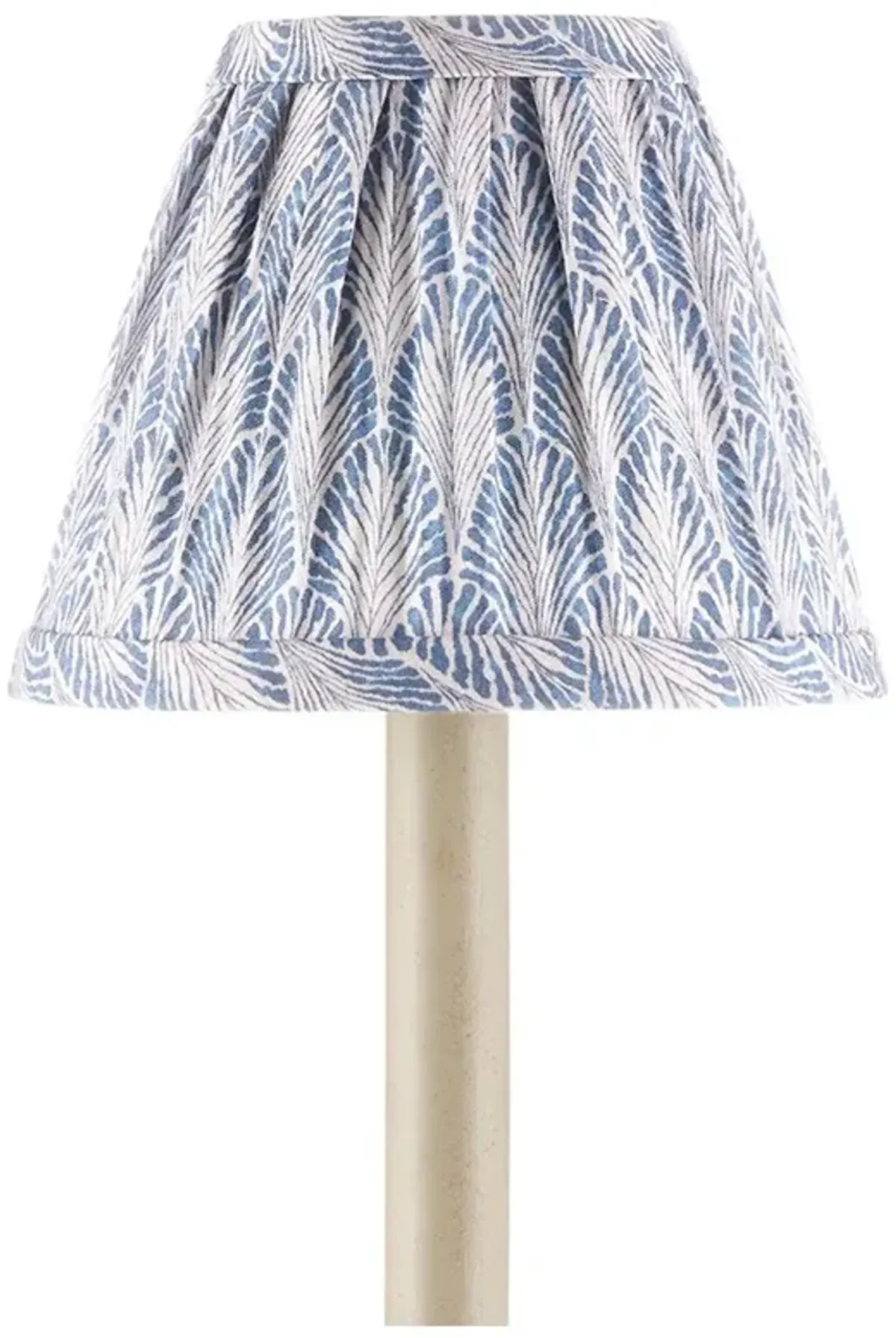 Soleil Traditional Blue Fan Pattern Tapered Chandelier Shade