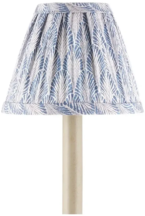 Soleil Traditional Blue Fan Pattern Tapered Chandelier Shade