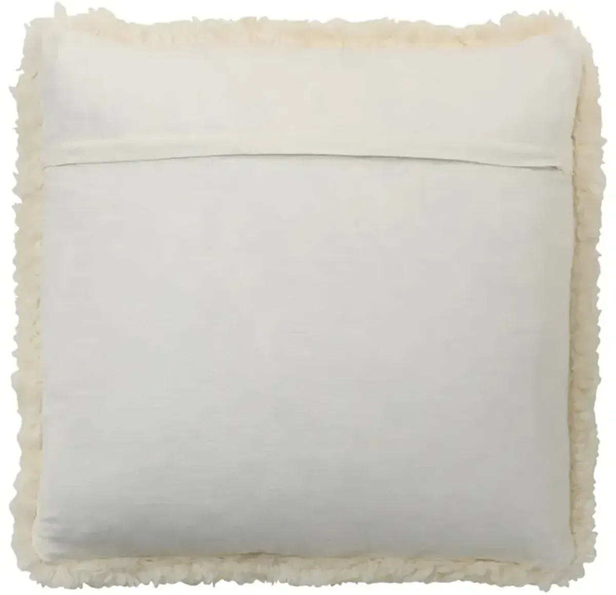 Neriah Modern Classic Cream Wool Shag Throw Pillow - 24x24