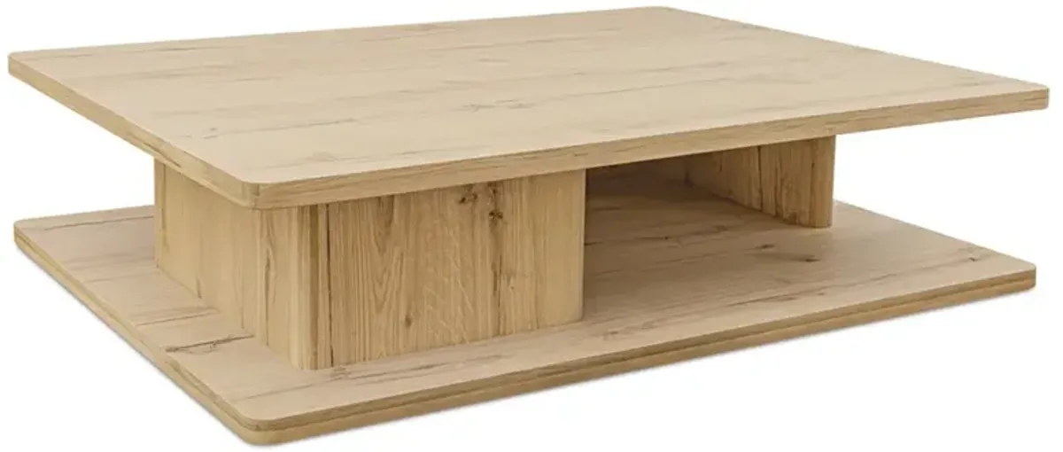 Camilla Modern Classic Light Oak 2 Tier Rectangular Coffee Table