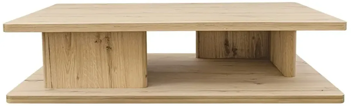 Camilla Modern Classic Light Oak 2 Tier Rectangular Coffee Table