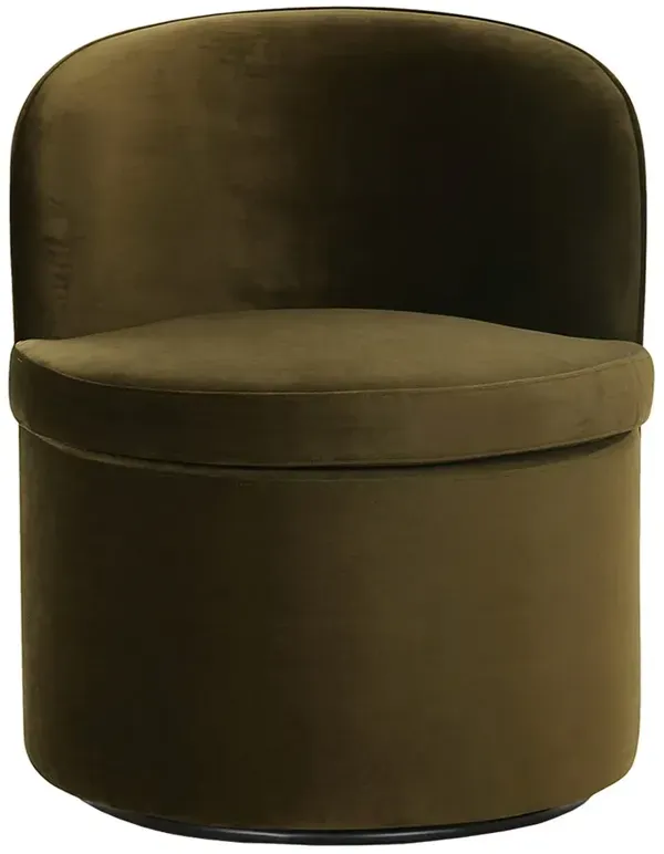 Zoey Modern Classic Faux Green Mohair Swivel Dining Chair