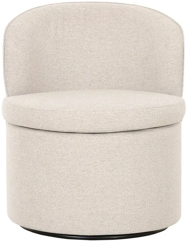 Zoey Modern Classic Cream Performance Swivel Dining Chair
