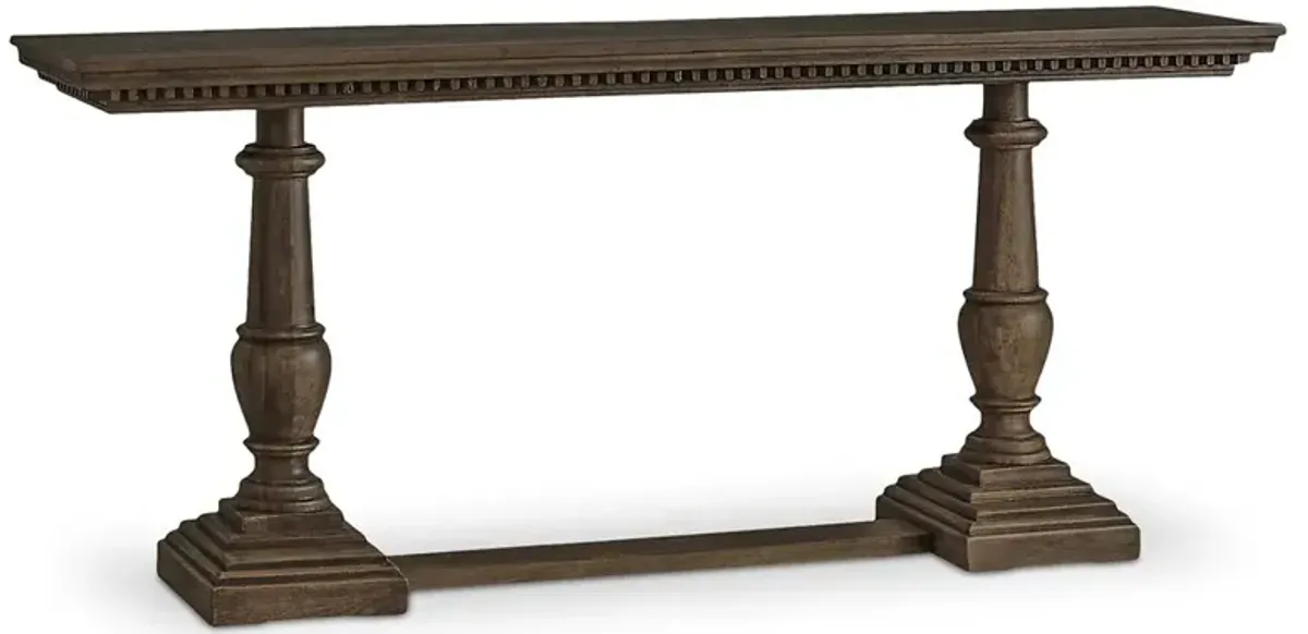Nora Updated Traditional Brown Mango Wood Rectangular Console Table