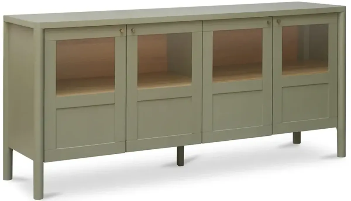 Riona Modern Classic Green Pine Wood Sideboard