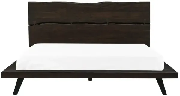 Atlas Rustic Lodge Dark Brown Acacia Wood Bed - King