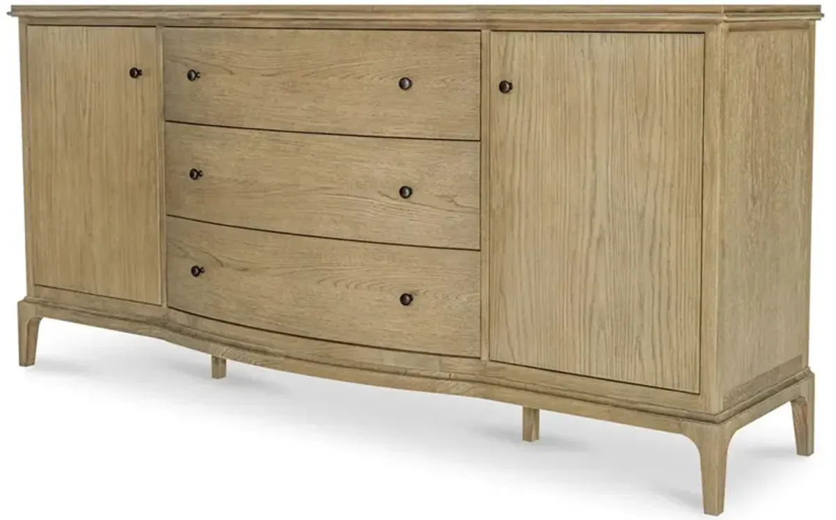 Melanie Updated Traditional Brown Oak Media Cabinet - 79"