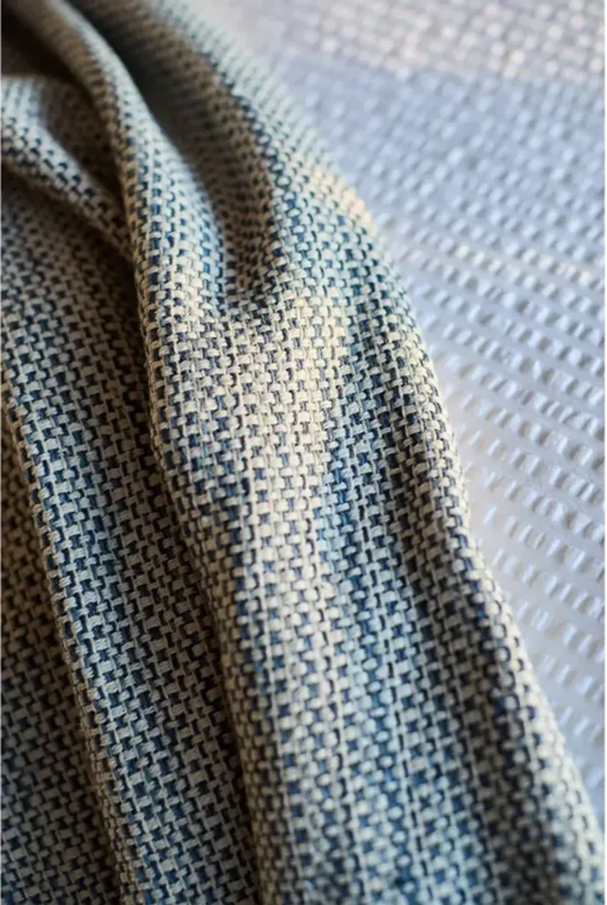 Julian Coastal Beach Blue Cotton Handwoven Oversized Throw Blanket