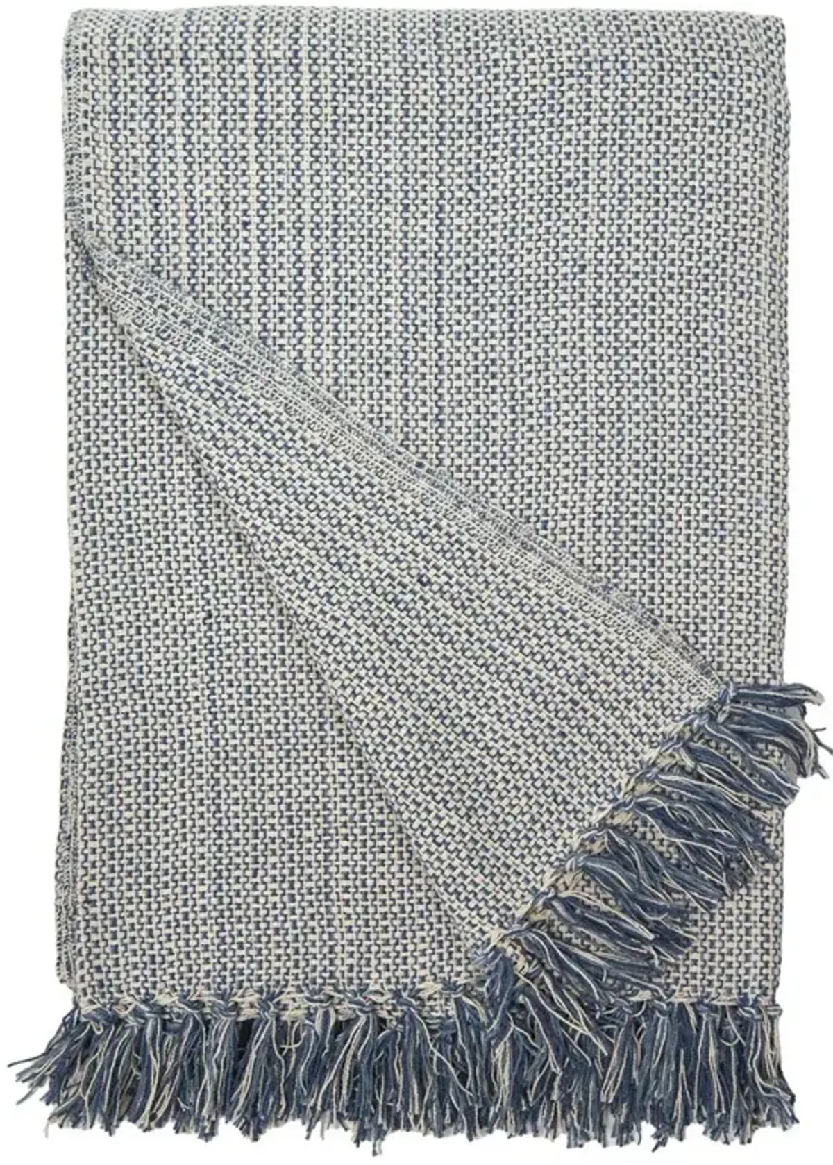 Julian Coastal Beach Blue Cotton Handwoven Oversized Throw Blanket