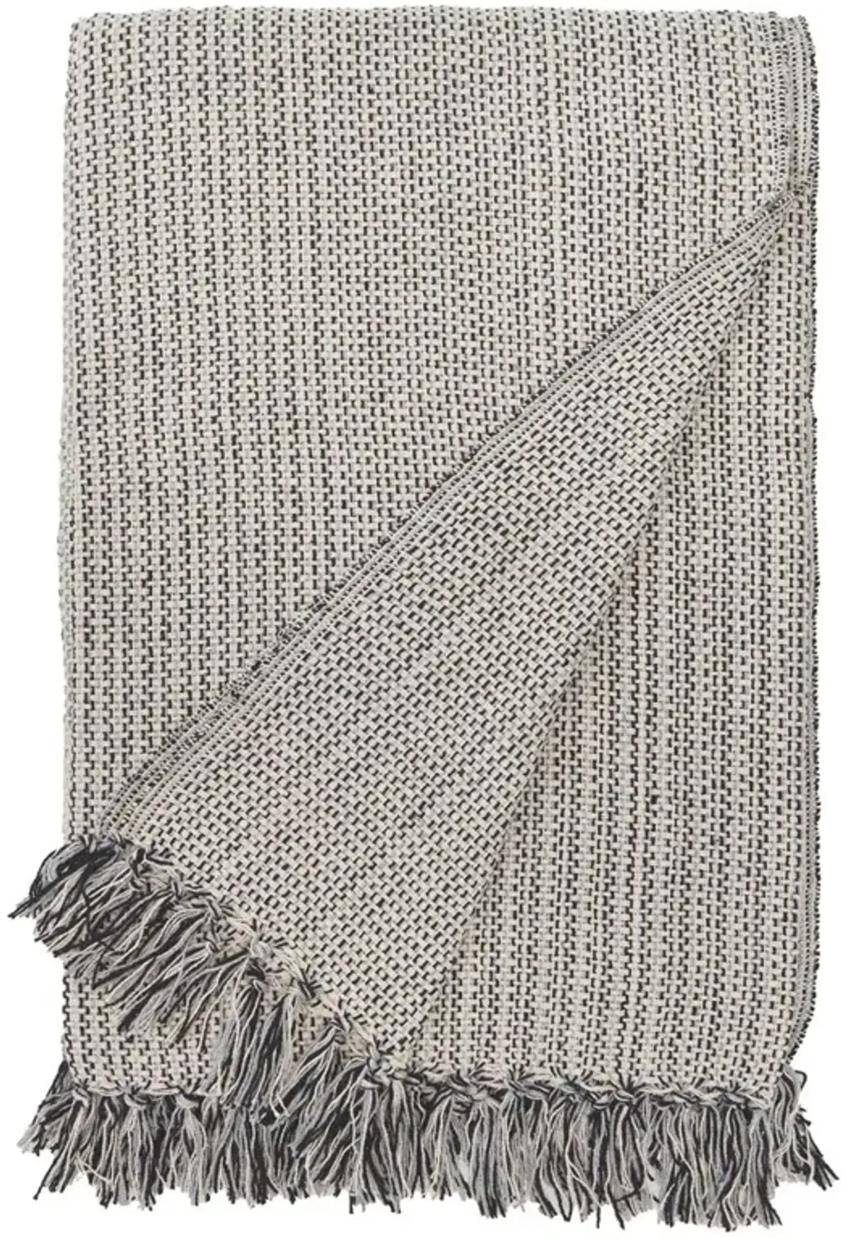 Julian Coastal Beach Charcoal Cotton Handwoven Oversized Throw Blanket