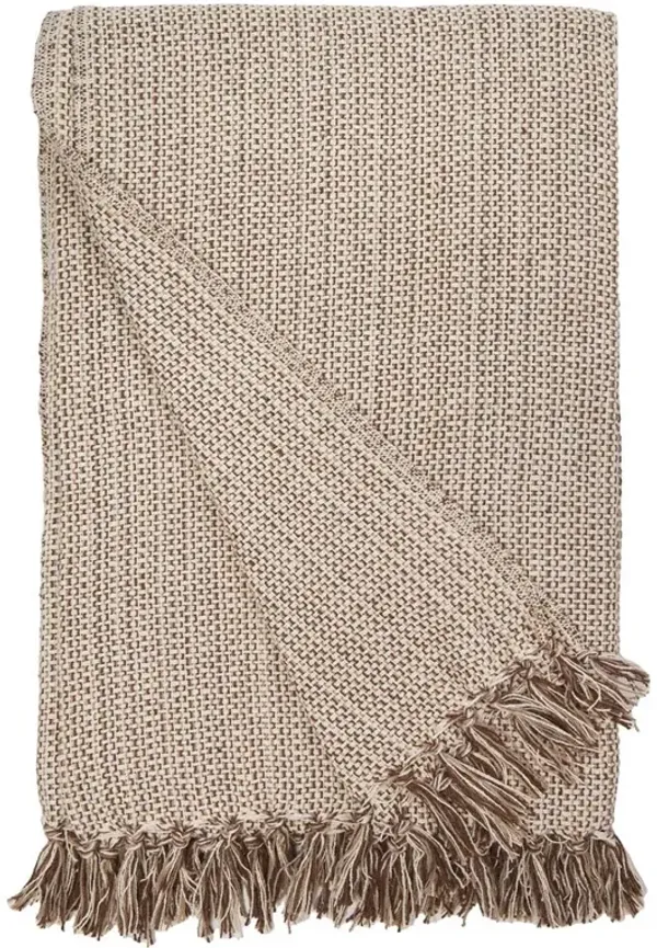 Julian Coastal Beach Walnut Brown Cotton Handwoven Oversized Throw Blanket
