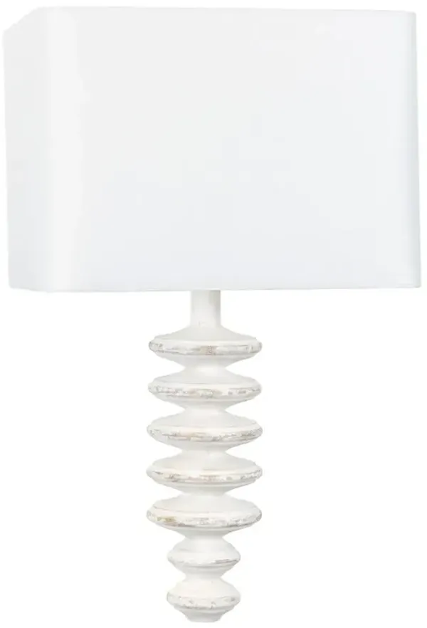 Fishbone Coastal Beach Whitewash Birch Wood Sconce