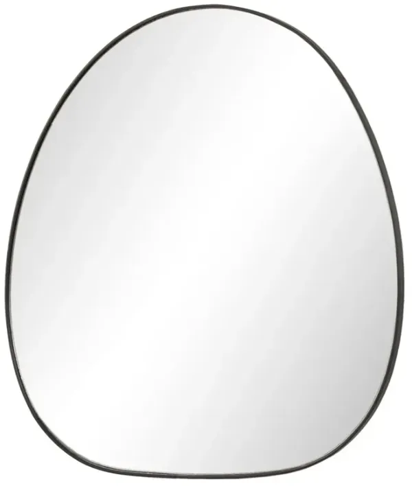 Brentwood Modern Classic Dark Grey Iron Oval Wall Mirror