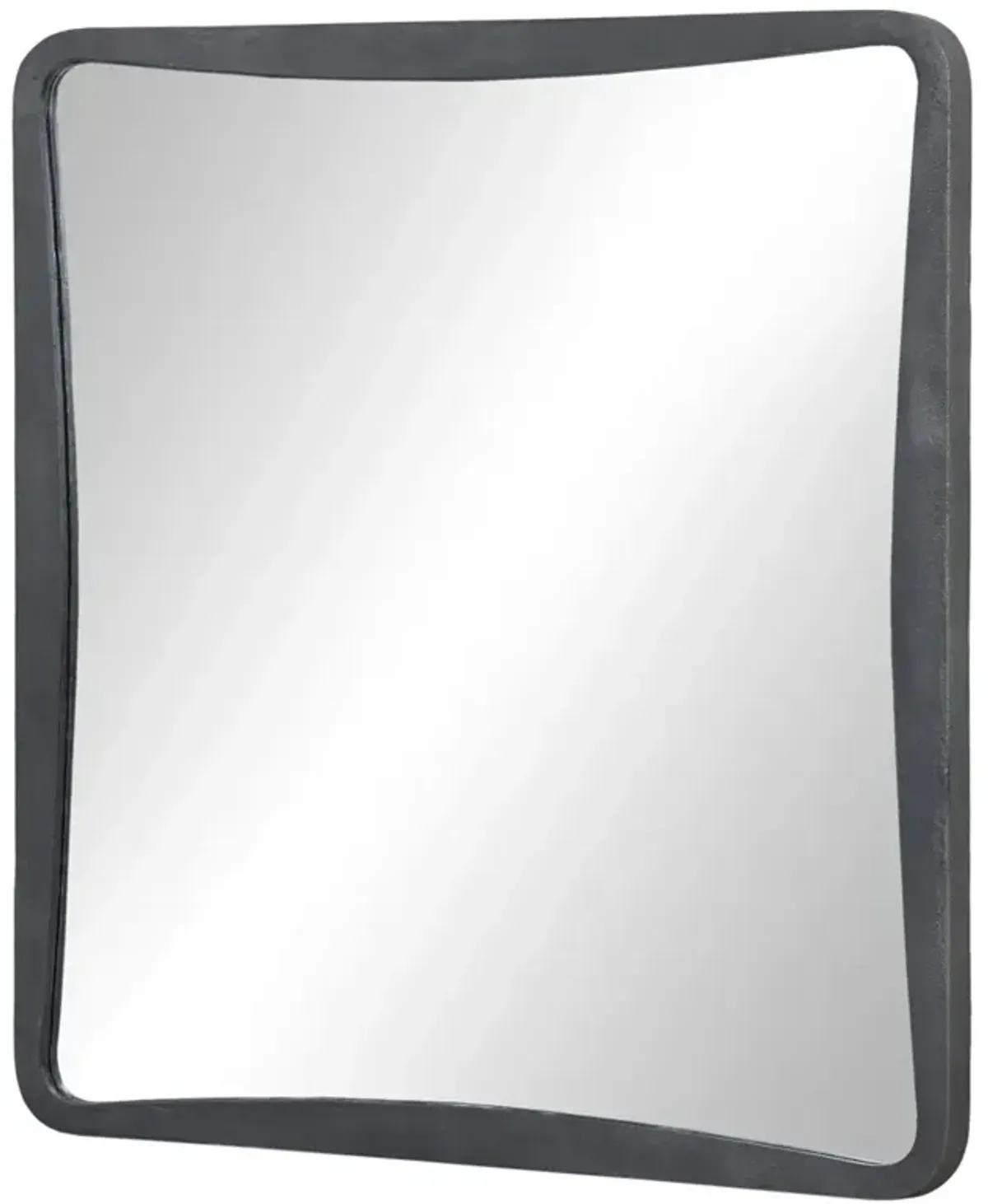 Iverie Modern Classic Sculpted Grey Metal Wall Mirror