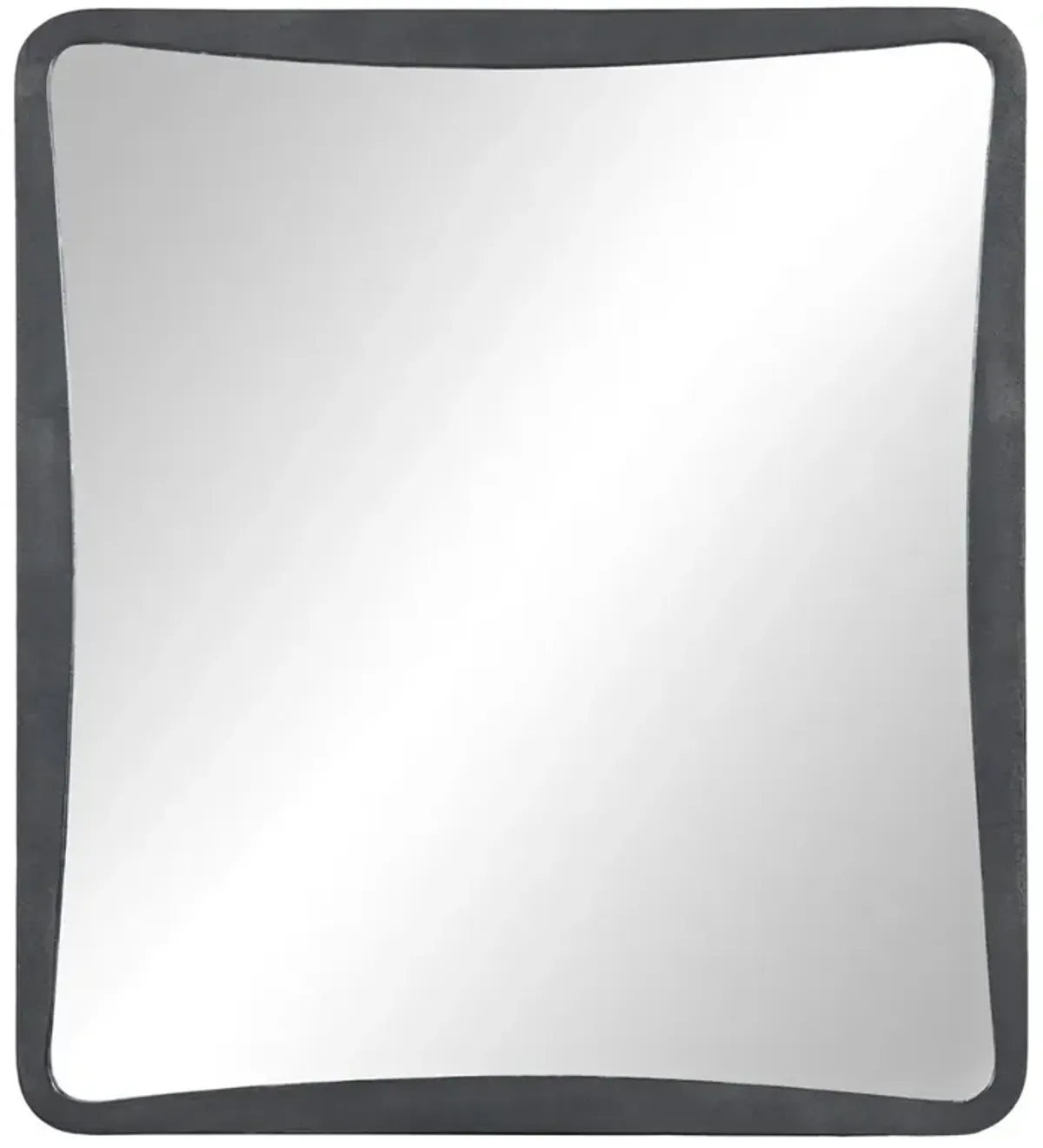 Iverie Modern Classic Sculpted Grey Metal Wall Mirror