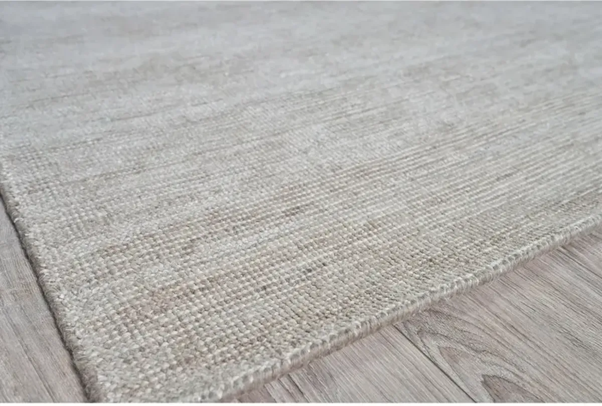 Lydia Coastal Beach Beige Silk Solid Rug - 10'x14'
