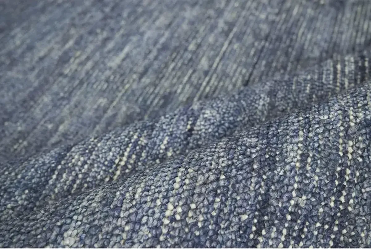 Lydia Coastal Beach Blue Silk Solid Rug - 6'x9'