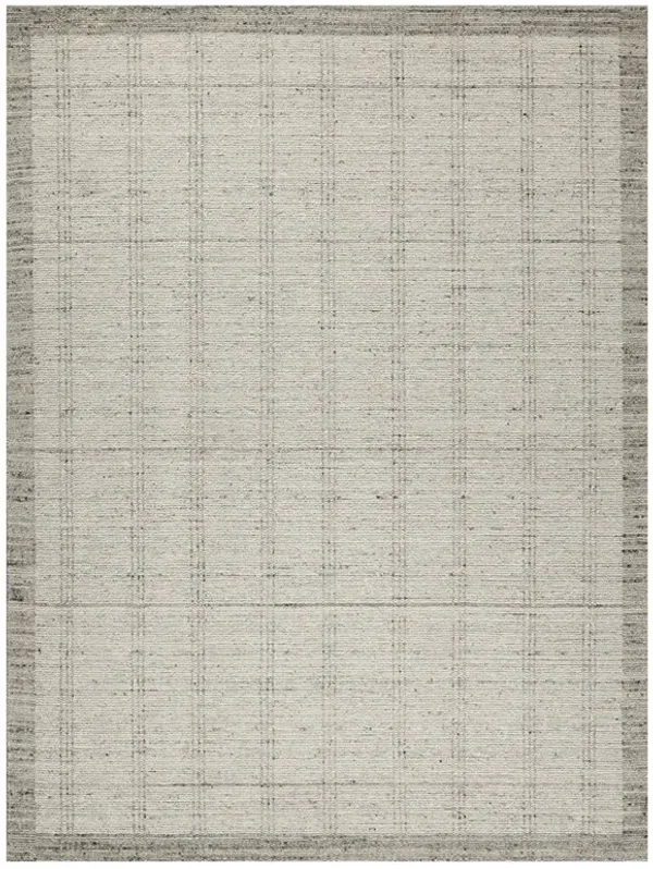 Hazel Coastal Beach Silver Wool Solid Hand Knotted Rug - 6'x9'