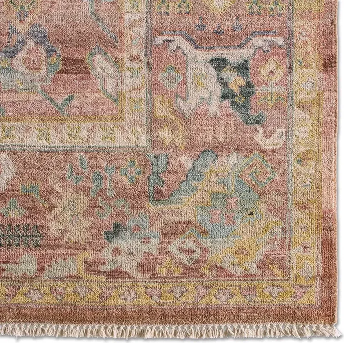 Liorae Updated Traditional Terracotta Wool Ushak Patterned Hand Knotted Rug - 12'x15'