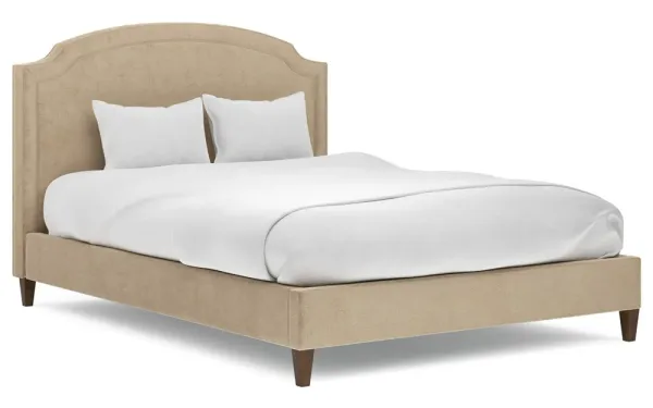 Addyson Champagne Performance Velvet Bed - Queen