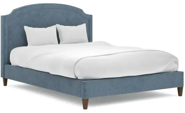 Addyson Twilight Blue Performance Velvet Bed - Queen