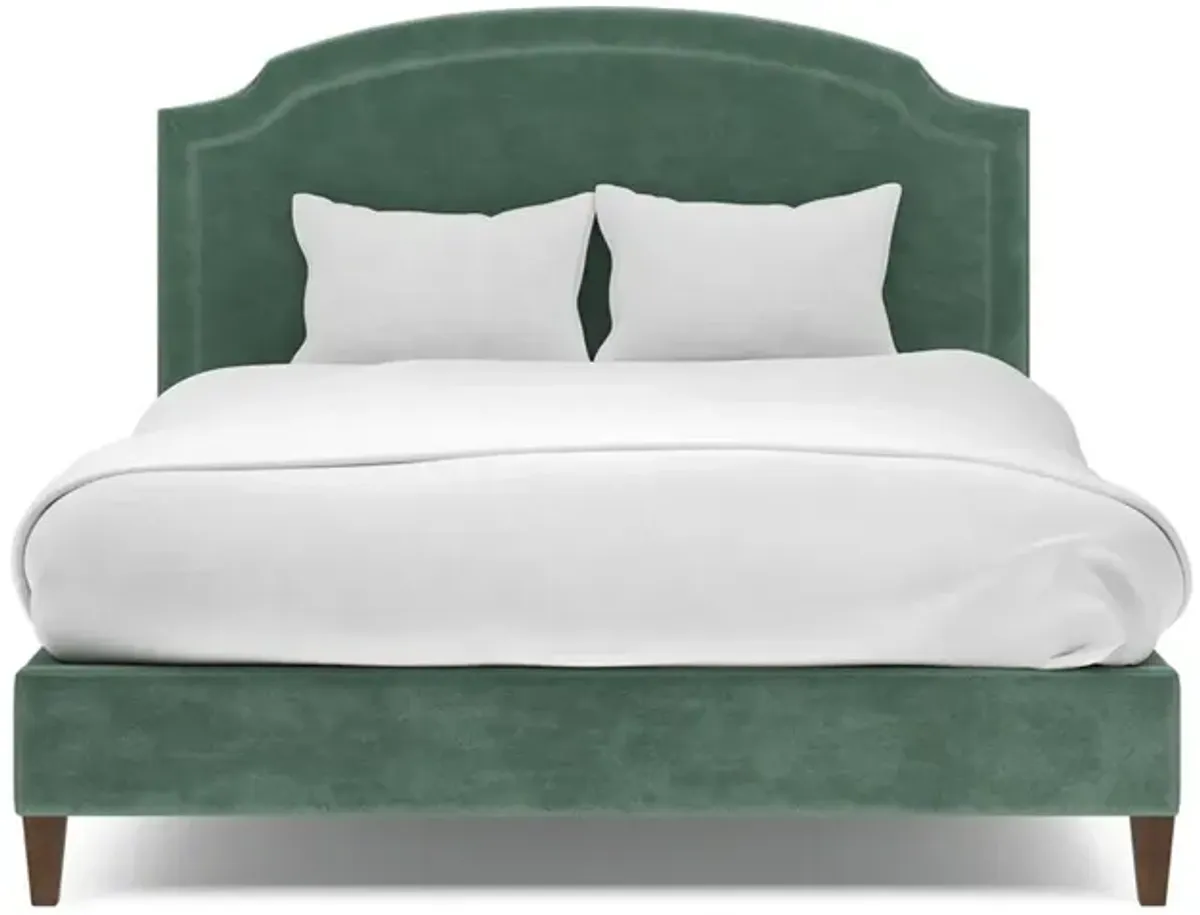 Addyson Chocolate Mousse Performance Velvet Bed - Queen