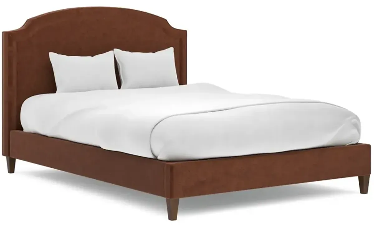 Addyson Chocolate Mousse Performance Velvet Bed - Queen