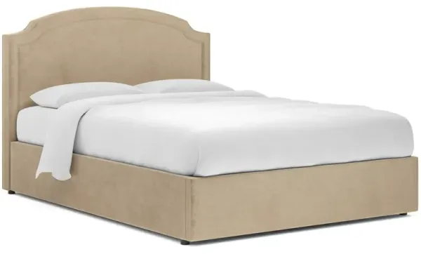 Addyson Champagne Performance Velvet Storage Bed - Queen