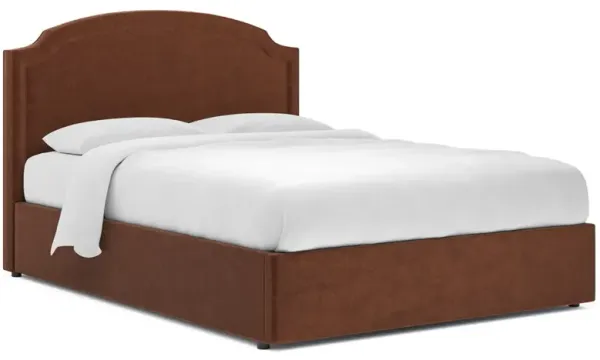 Addyson Chocolate Mousse Performance Velvet Storage Bed - Queen