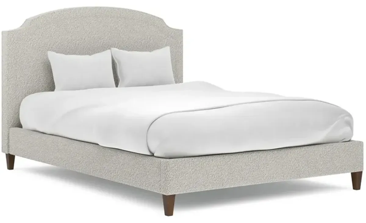 Addyson Cloud Grey Textured Bouclé Bed - Cal King