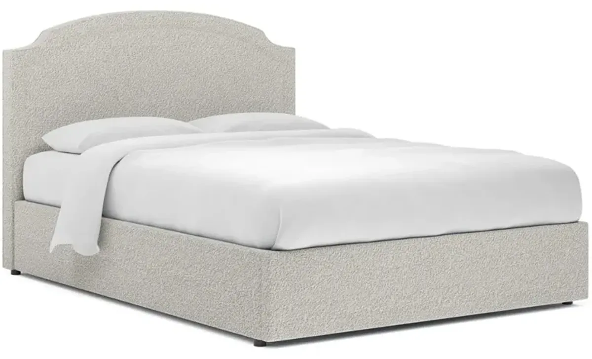 Addyson Cloud Grey Textured Bouclé Storage Bed - King