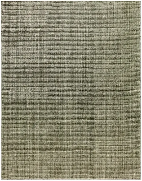 Novalie Modern Classic Green Wool Solid Rug - 10'x14'