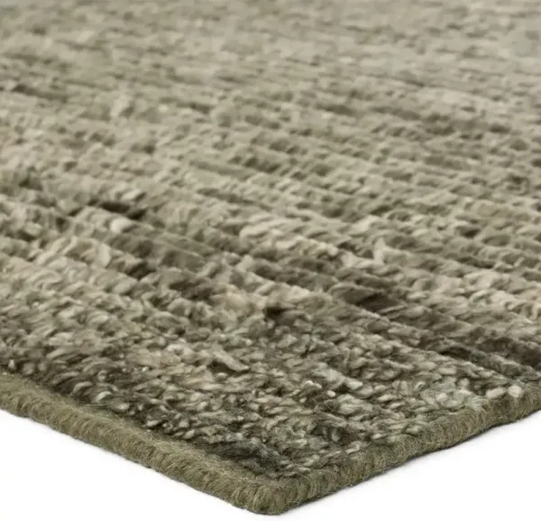 Aisla Coastal Beach Green Wool Solid Hand Knotted Rug - 9'x12'