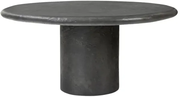 Sage Modern Classic Black Textured Concrete Round Outdoor Coffee Table
